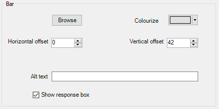 Setting the bar properties for a quantity slider control
