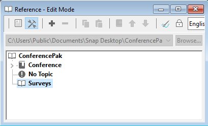 The Reference window in Edit Mode