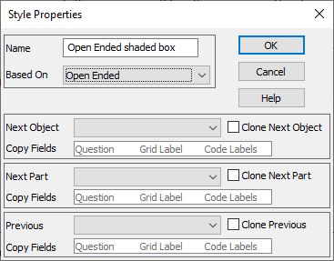 Renaming a style template in the Style Properties dialog
