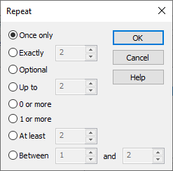 Setting the repetition of a pattern component