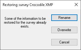 Restoring a survey that already exists