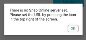 The server URL is not set message