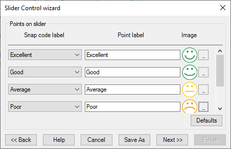 Setting the images for a slider control