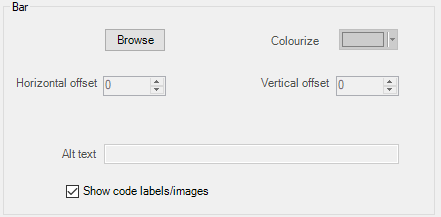 Setting the bar properties for a slider control