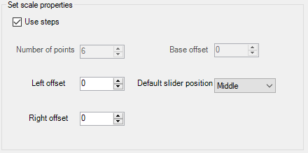 Setting the scale properties for a slider control