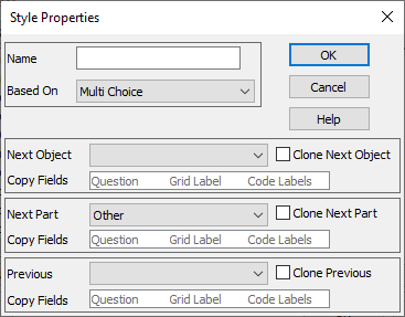 Style Properties dialog