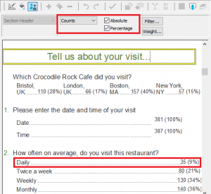 Creating a top line analysis of your survey | SnapSurveys