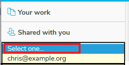 Select a user who has shared resources with you