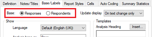 Select the base for the frequency table