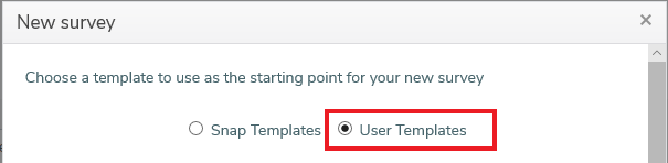 Select the User Templates