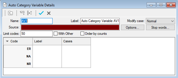 Error shown for an auto category variable