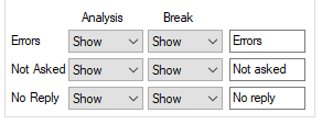 Holecount table settings