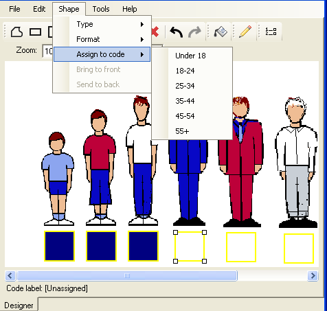 Assigning code to an age code image