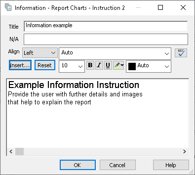 Insert an information instruction containing text and images