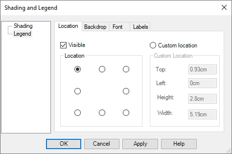 Set the location of the labels in a map control