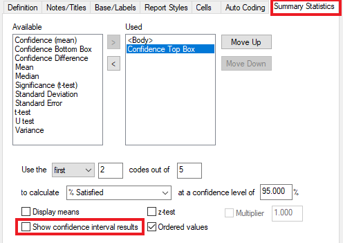 Group the codes to create a % Satisfied group