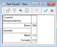 Table analysis using weights