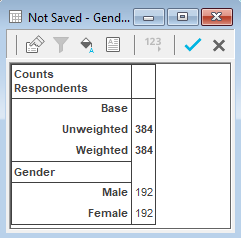 Table analysis using weights