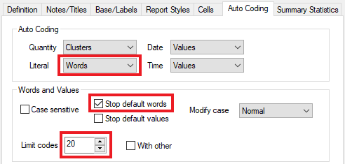 Analysis Definition for a word cloud