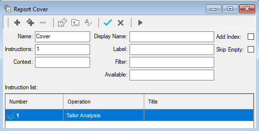 Create a report for the cover page