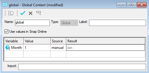 Global context values