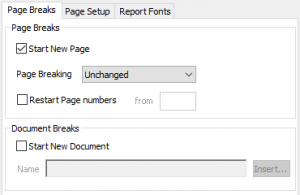 Inserting a blank page in a report – Snap Support