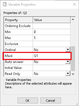 Set the mask in the variable properties