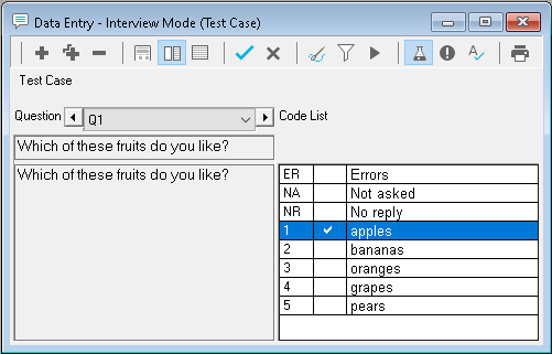 Testing auto answer in the Data Entry window