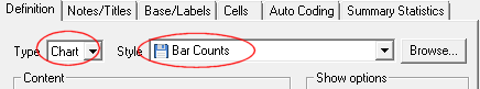 Creating an analysis bar chart