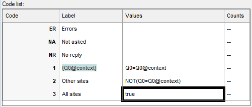 Derived variable using the context