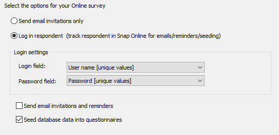 Log in respondents