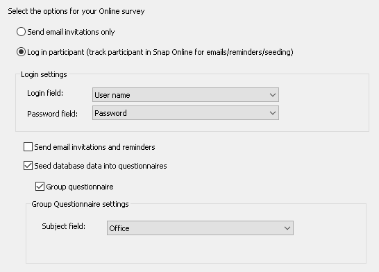 Log in participants for group questionnaires