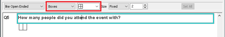 Change the box style for an open ended question