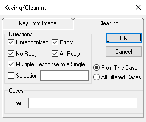 Cleaning tab used to check the scanned data responses