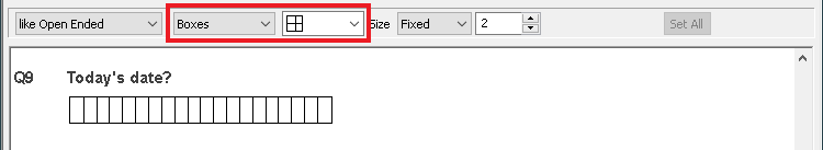 Change the box style for an open ended date question
