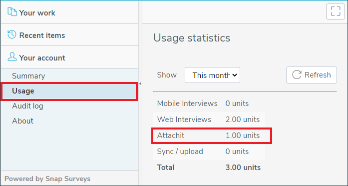 Usage statistics for attached files