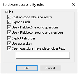 Strict web accessibility rules