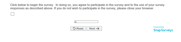 Consent message and checkbox in a questionnaire