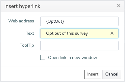 Insert a hyperlink in an email invitation