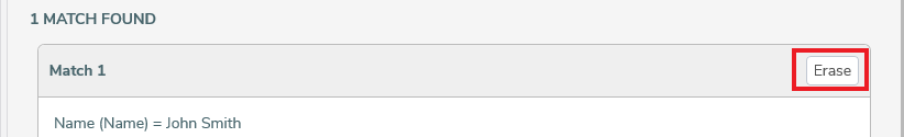 Erase the match found in the data responses
