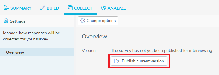 Publish current version for the first time