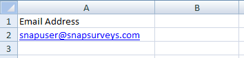 Example of an Excel spreadsheet