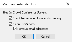 Maintain Embedded File dialog