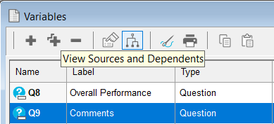 View Sources and Dependents icon