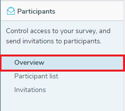 Participants side menu with Overview highlighted