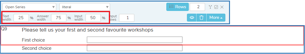 Open Series spacing properties