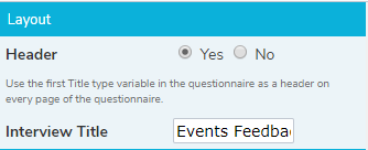 Questionnaire layout properties