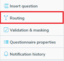 Build side menu with Routing highlighted