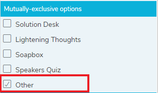 Set the mutually exclusive answers for a multi choice question