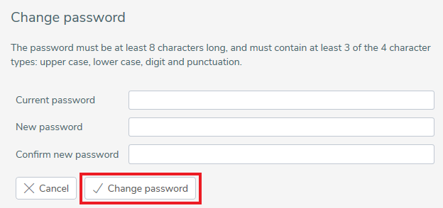 Change the Snap Online account password